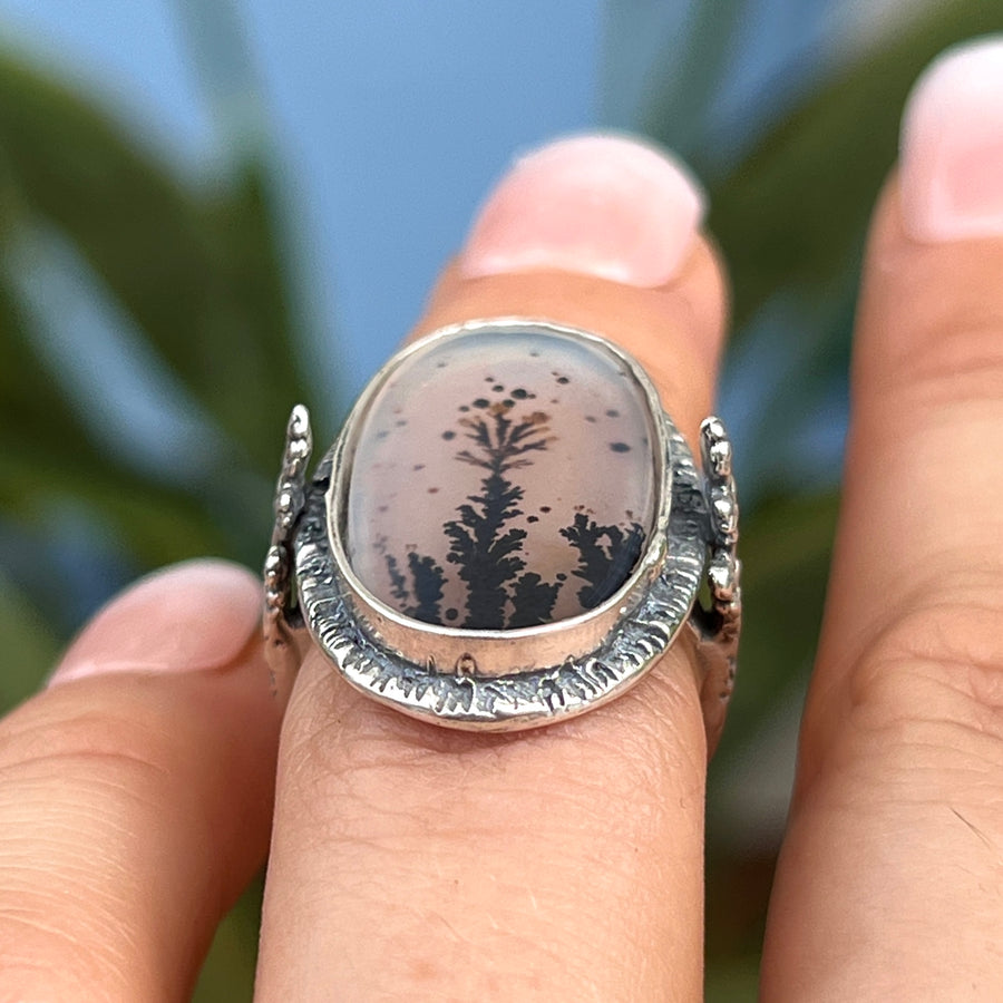 PRE-ORDER FOR JENNY- Dendritic Agate Ring- Sz 6.5
