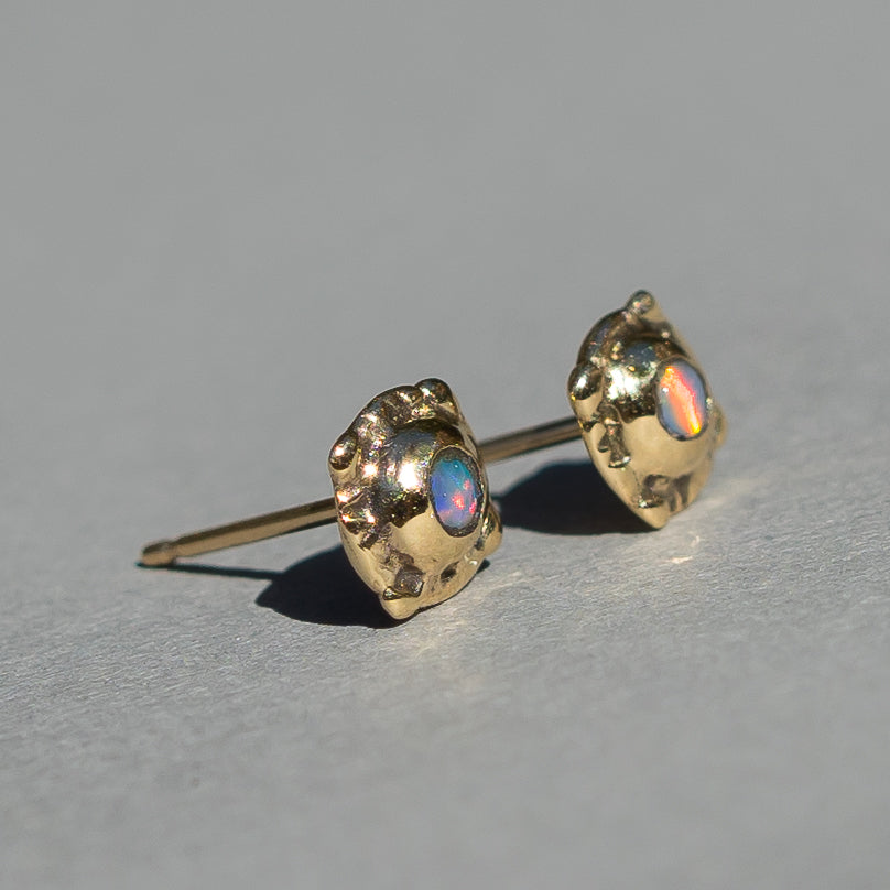 Pink Australian Opal Stud Earrings