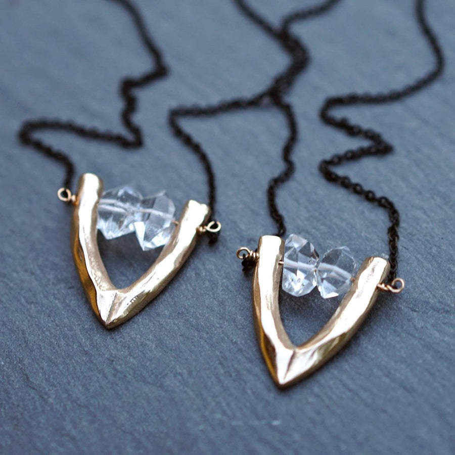Herkimer Diamond Necklace Pair