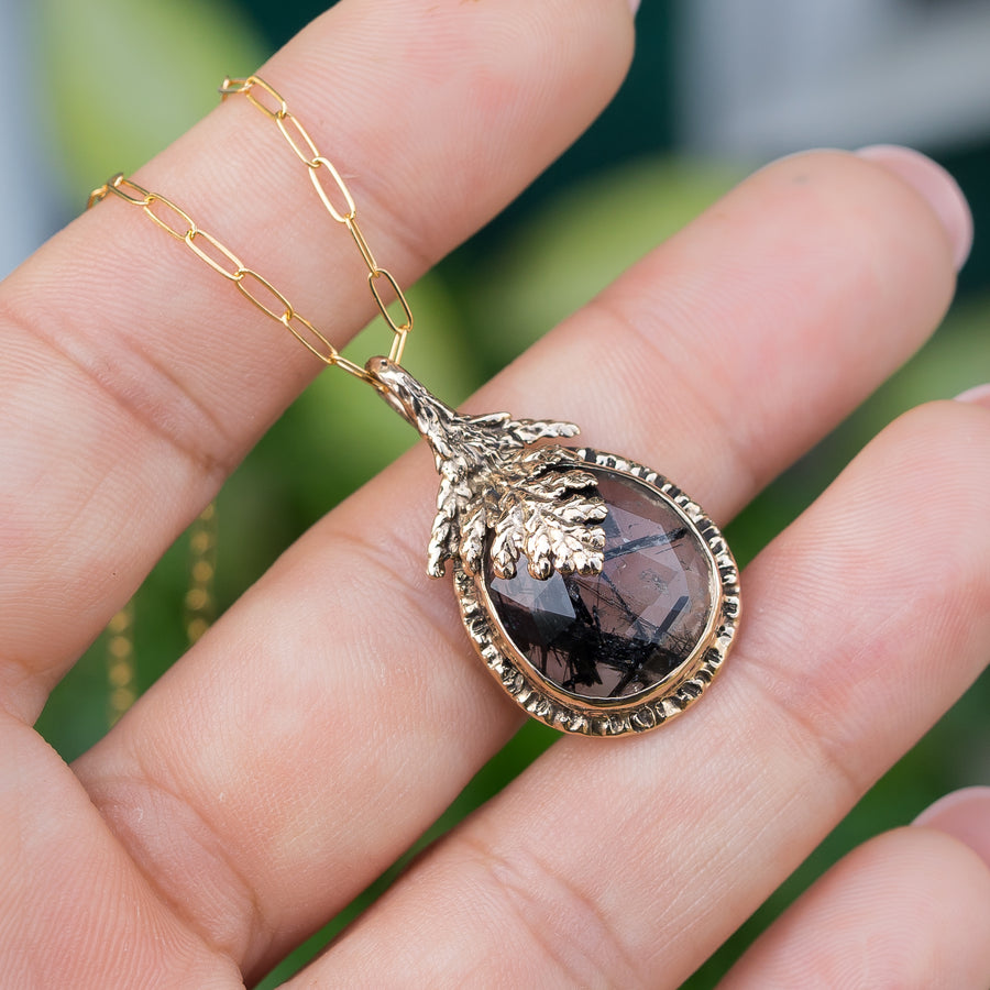 Tourmalinated Quartz Juniper Pendants