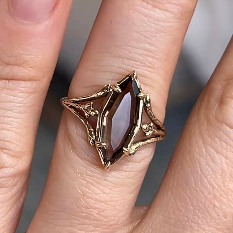 RESERVED FOR MICHELLE- 14k Gold Smoky Quartz Ring