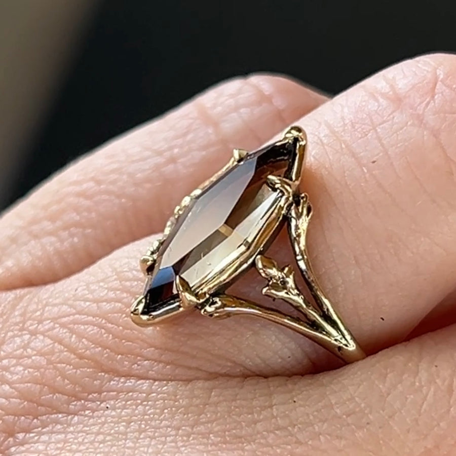 RESERVED FOR MICHELLE- 14k Gold Smoky Quartz Ring