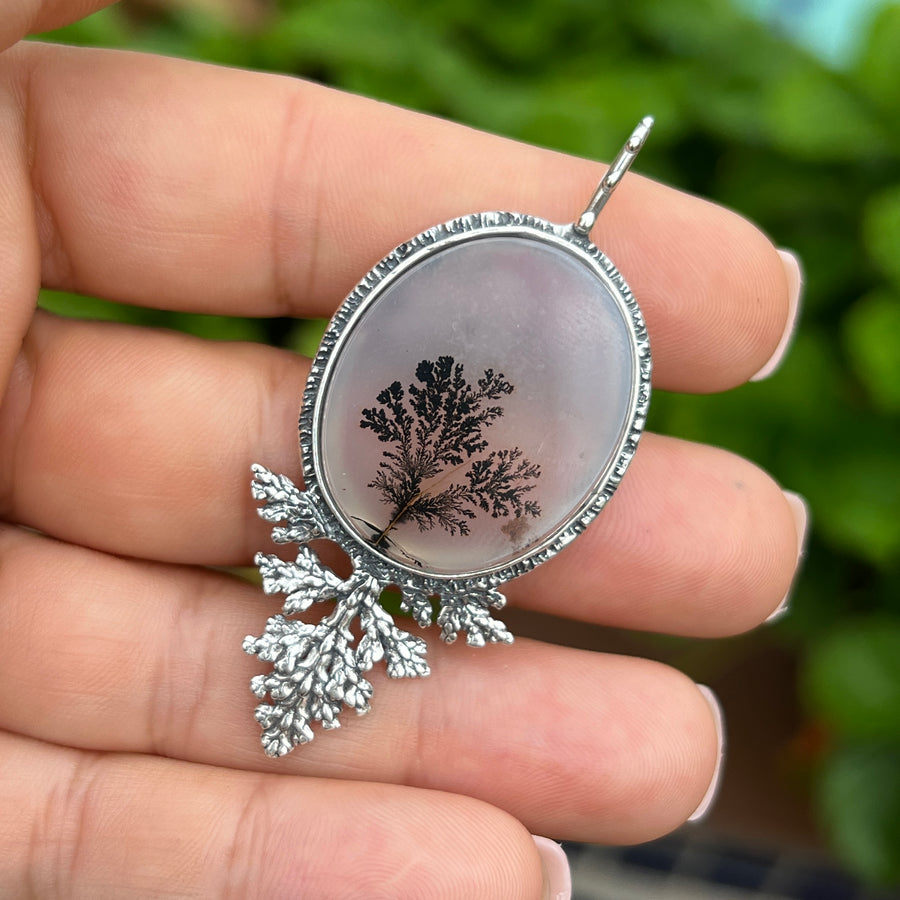 PRE-ORDER FOR STORME- Dendritic Agate Silver Pendant