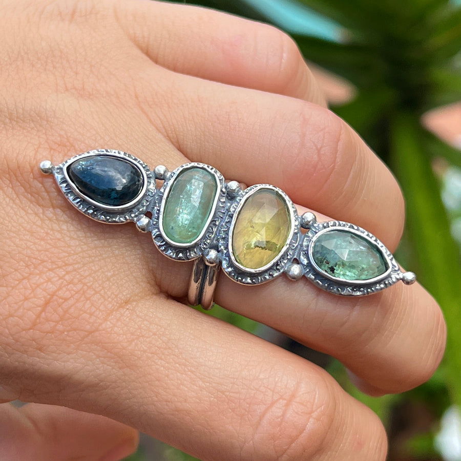 AVAILABLE PRE-ORDER- Kyanite Gypsy Ring- Sz 8