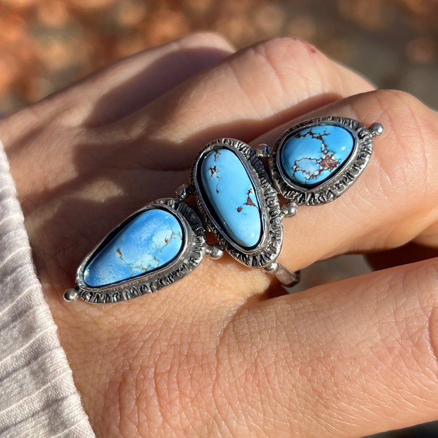 AVAILABLE PRE-ORDER- Lavender Turquoise Gypsy Ring- Sz 9