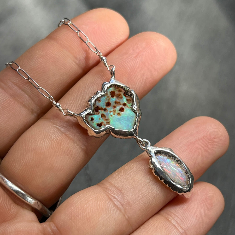 AVAILABLE PRE-ORDER- Carved Opal Silver Pendant