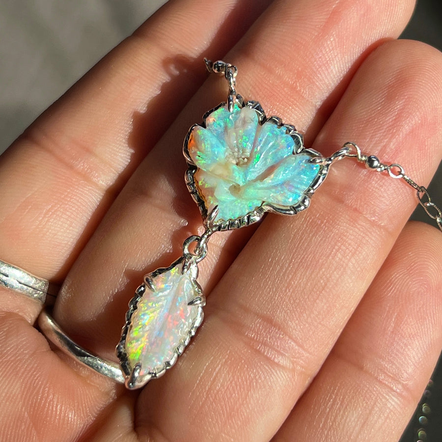 AVAILABLE PRE-ORDER- Carved Opal Silver Pendant