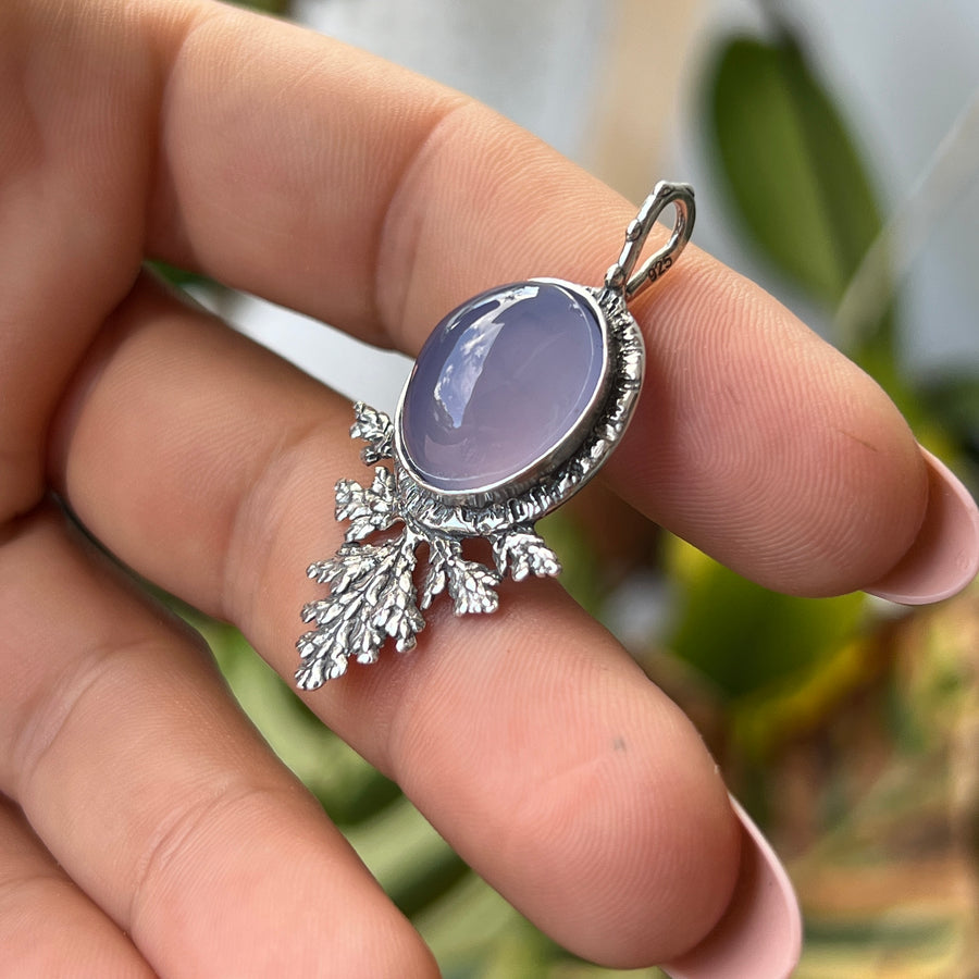 PRE-ORDER FOR CYNTHIA- Lilac Chalcedony Silver Pendant