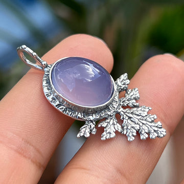 PRE-ORDER FOR CYNTHIA- Lilac Chalcedony Silver Pendant