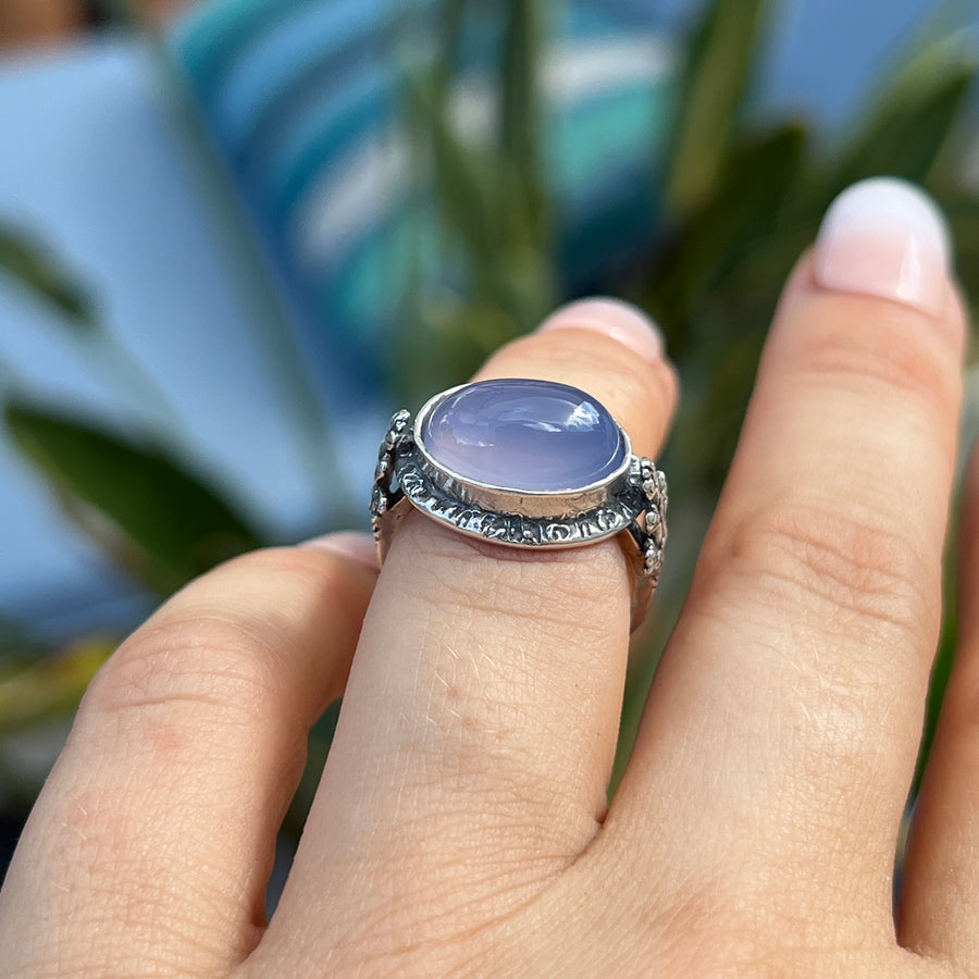 PRE-ORDER FOR SARA- Lilac Chalcedony Ring Sz 6.25