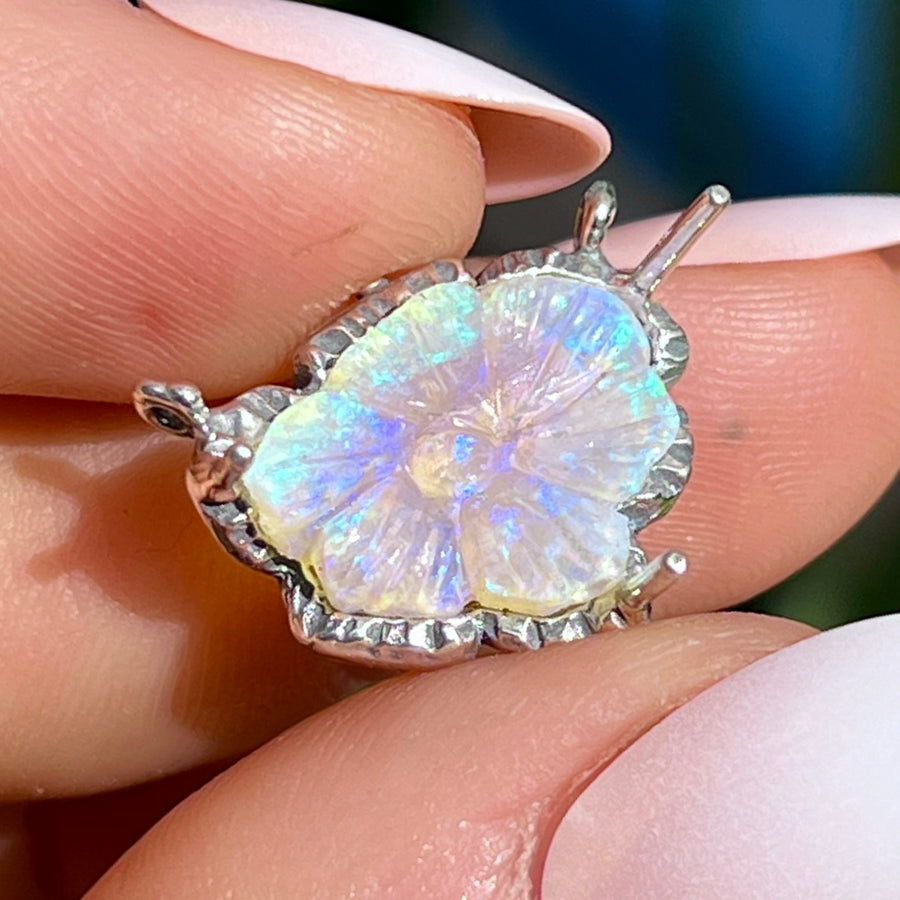 PRE-ORDER FOR SHELLY- Carved Opal Silver Pendant