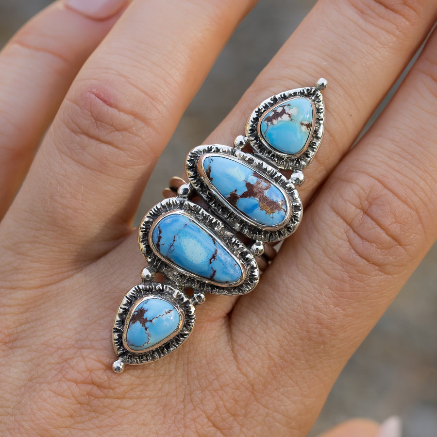 Golden Hills Turquoise Gypsy Ring- Sz 7.75