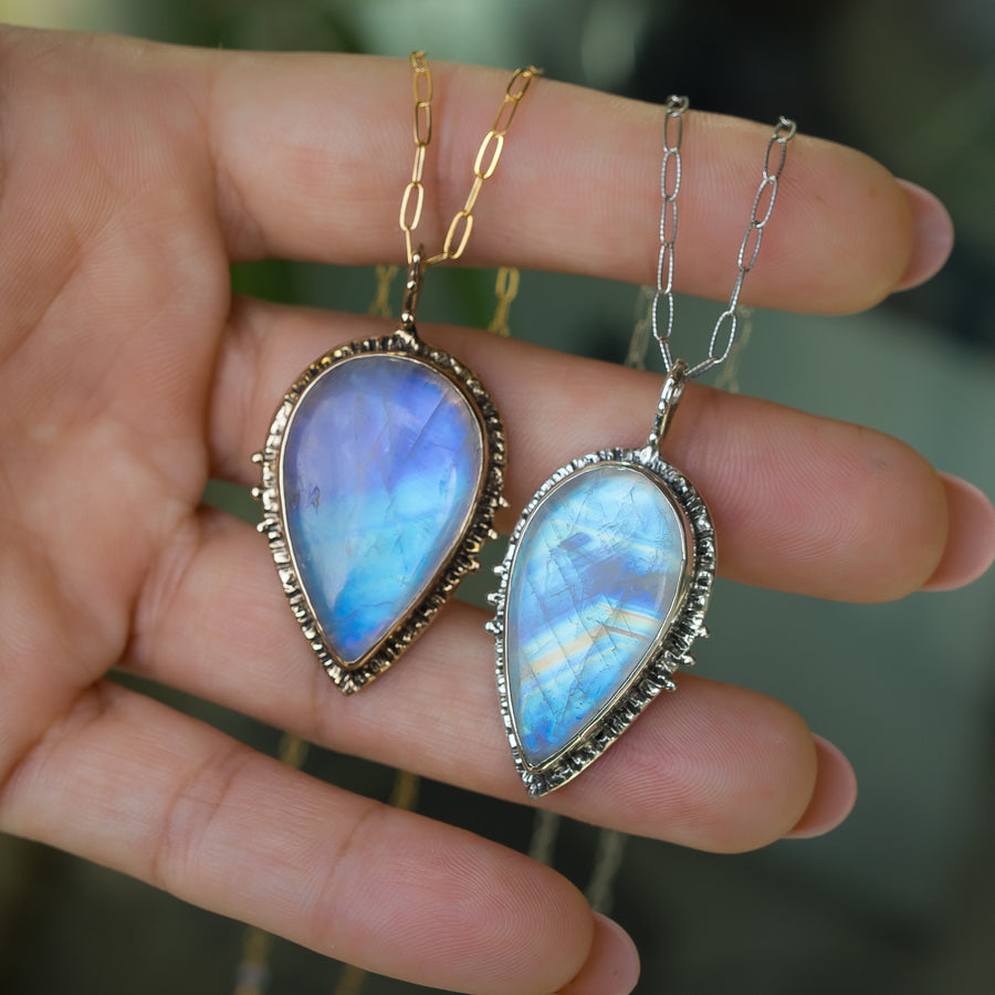 Moonstone Teardrop Silver Pendant