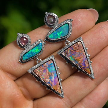 PRE-ORDER FOR SHEILA- Pipe Opal & Spinel Earrings