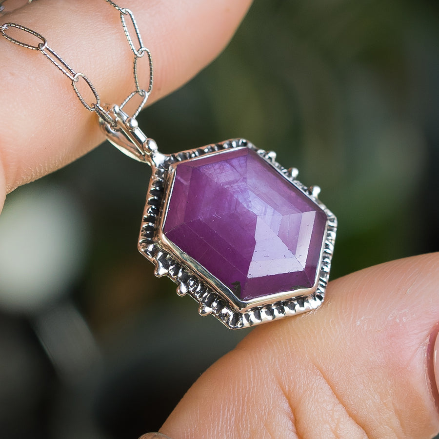 Ruby Hex Pendant