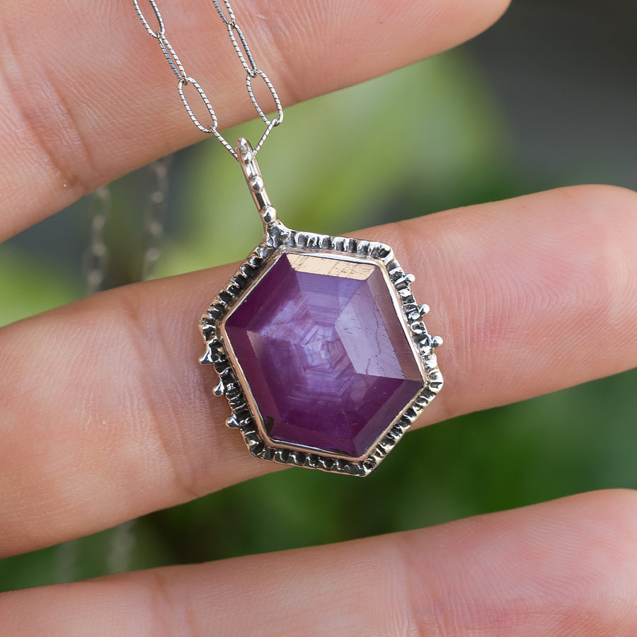 Ruby Hex Pendant