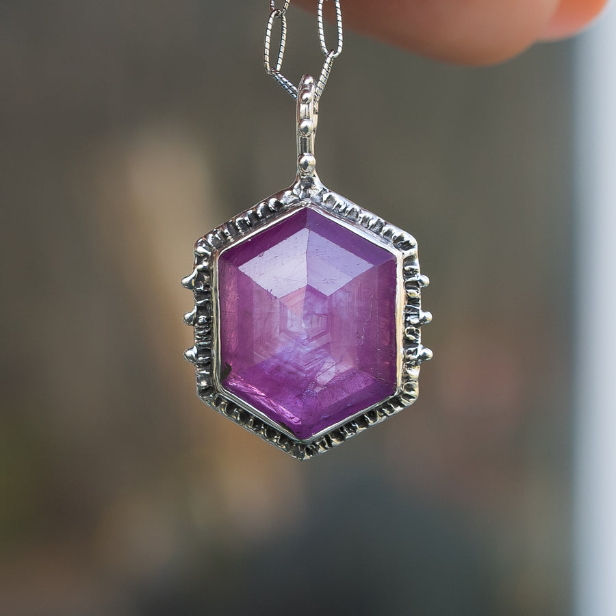 Ruby Hex Pendant