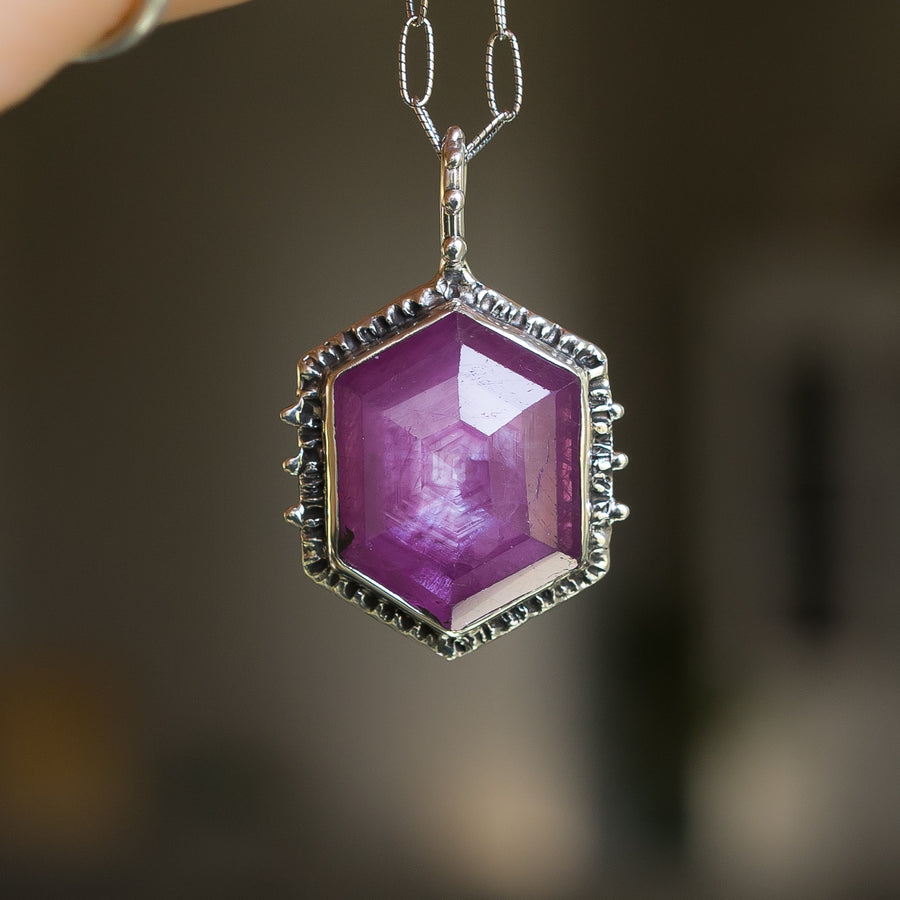 Ruby Hex Pendant