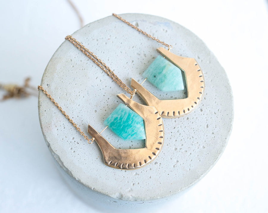 HELIX Amazonite Bronze Necklace