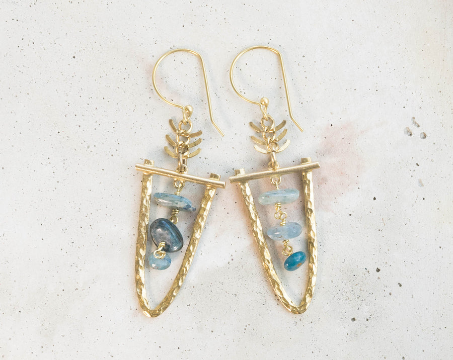 THEIA Kyanite Brass Earrings