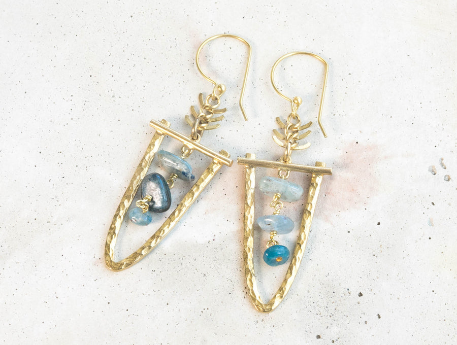 THEIA Kyanite Brass Earrings