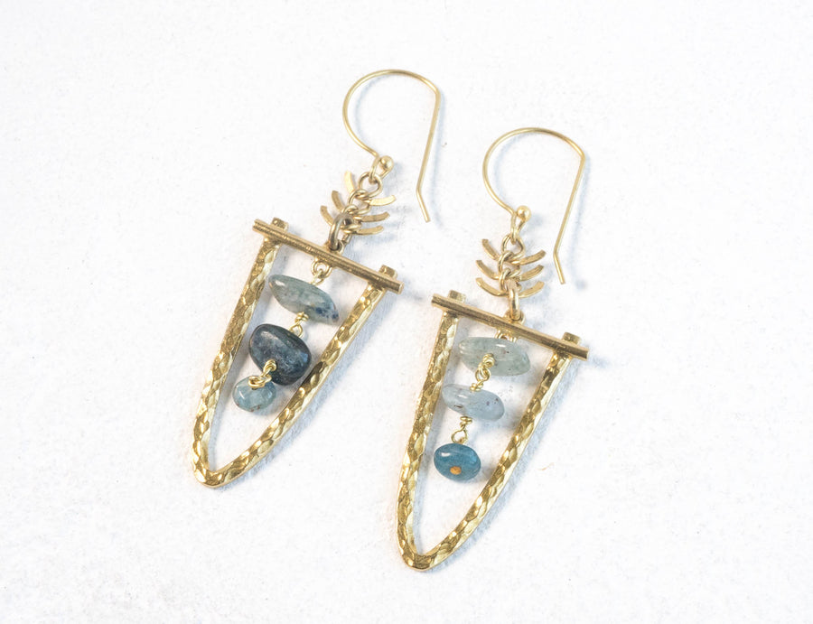 THEIA Kyanite Brass Earrings