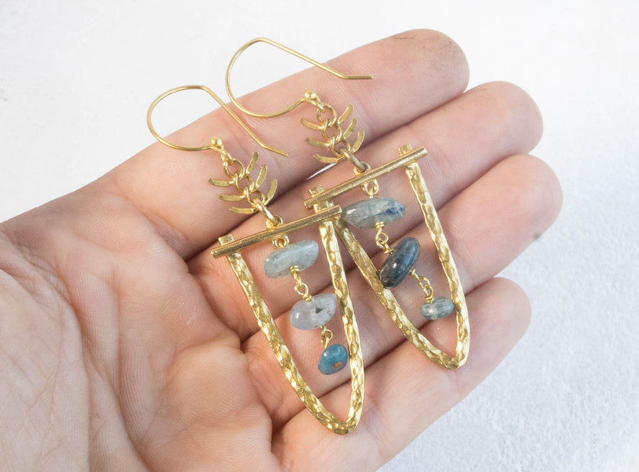 THEIA Kyanite Brass Earrings