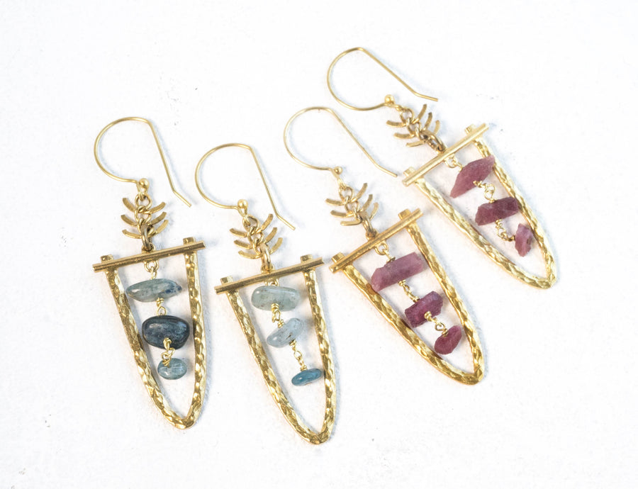 THEIA Kyanite Brass Earrings