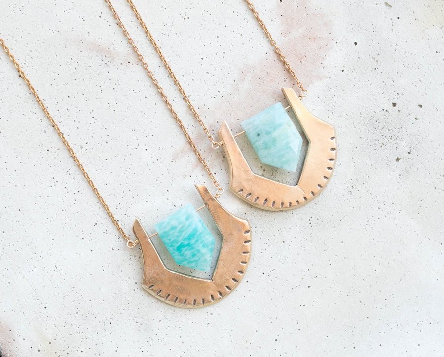 HELIX Amazonite Bronze Necklace