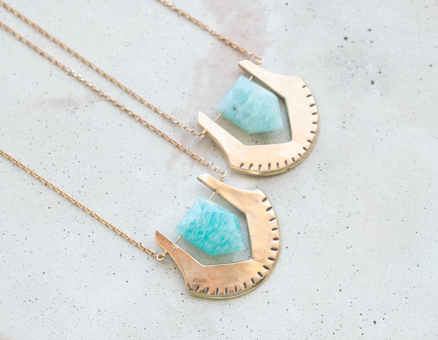 HELIX Amazonite Bronze Necklace