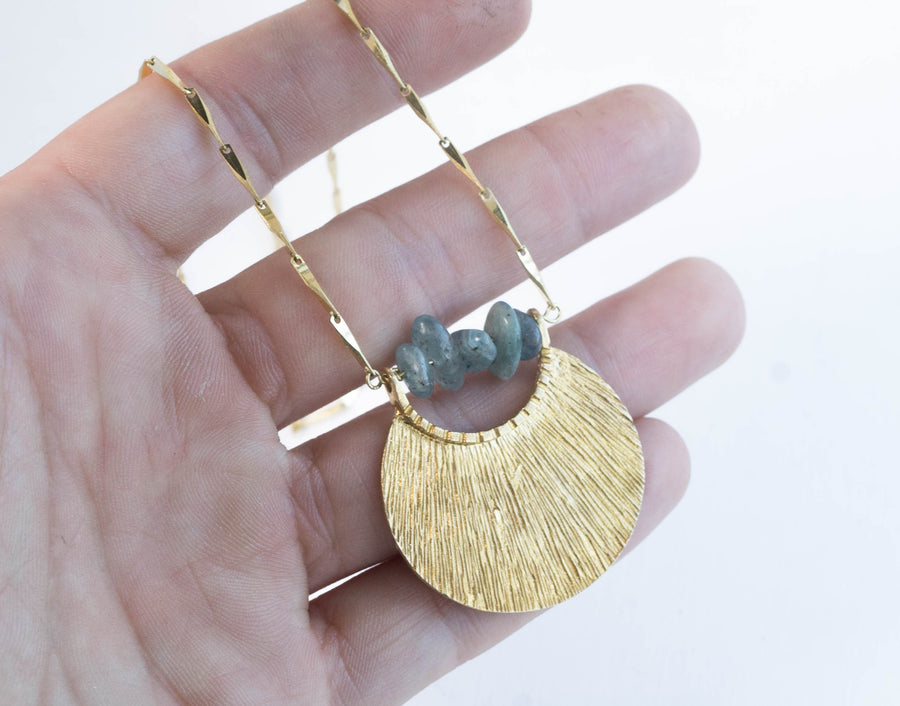 CLEO Kyanite Brass Necklace