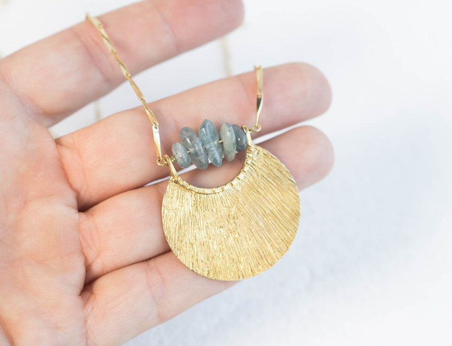 CLEO Kyanite Brass Necklace