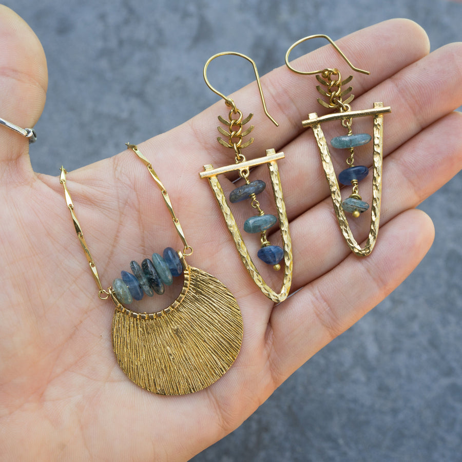 THEIA Kyanite Brass Earrings