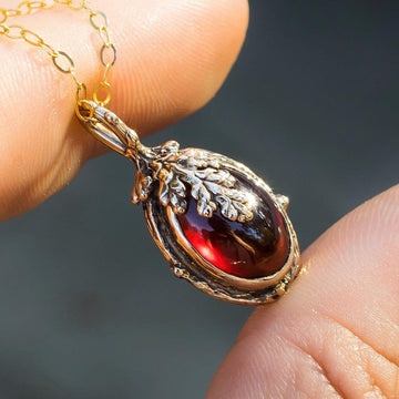 Hessonite Garnet Oval Pendant