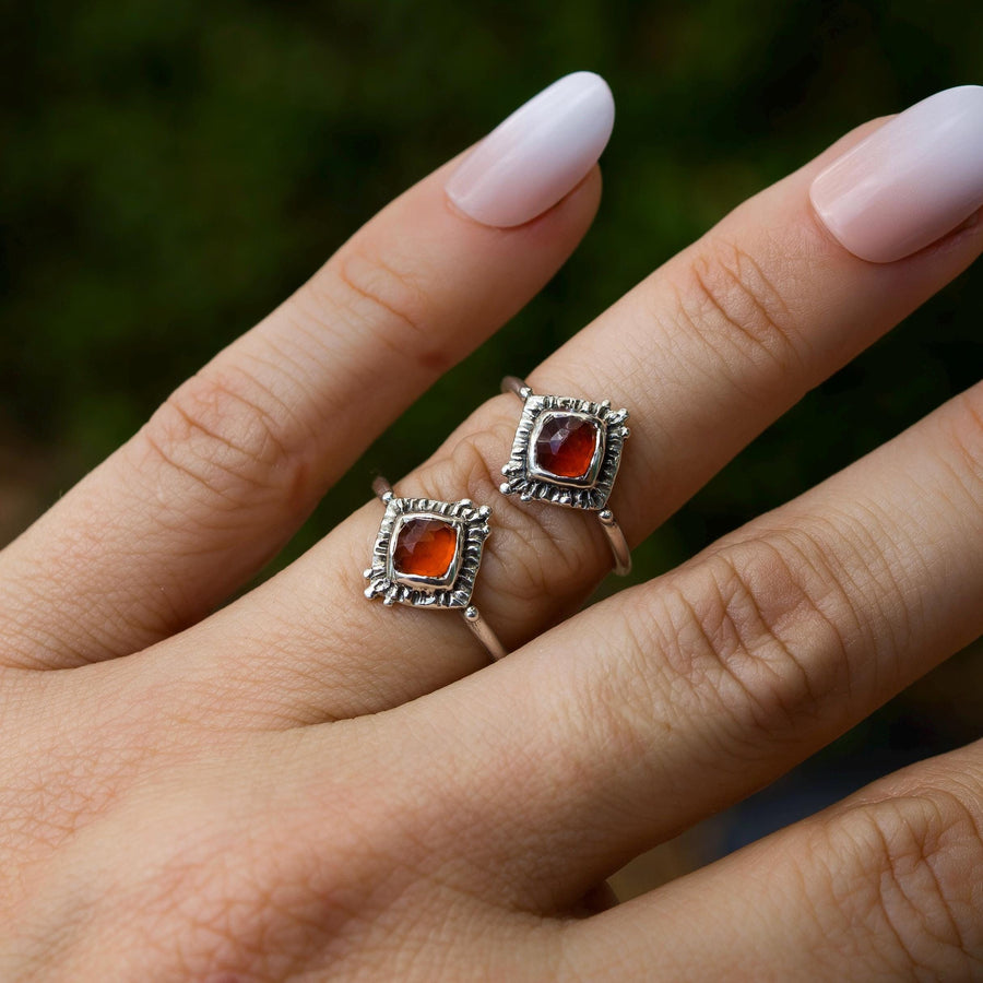 Antique Style Hessonite Garnet rings