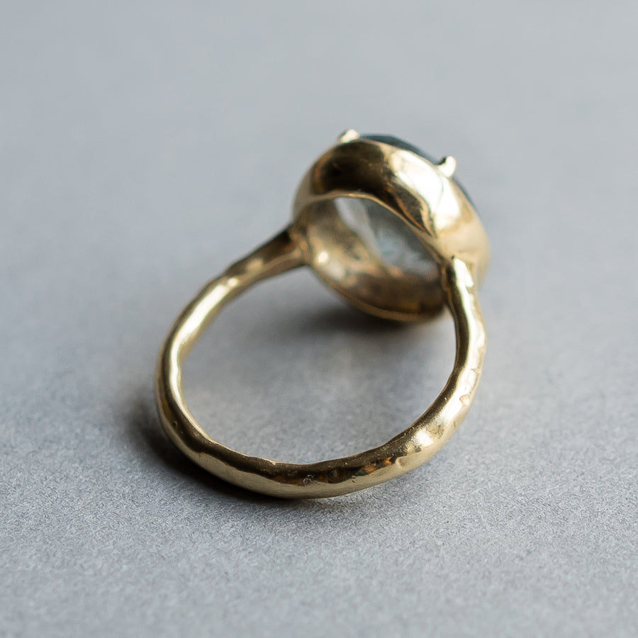 14k Gold Aquamarine Ring- Sz 6.25