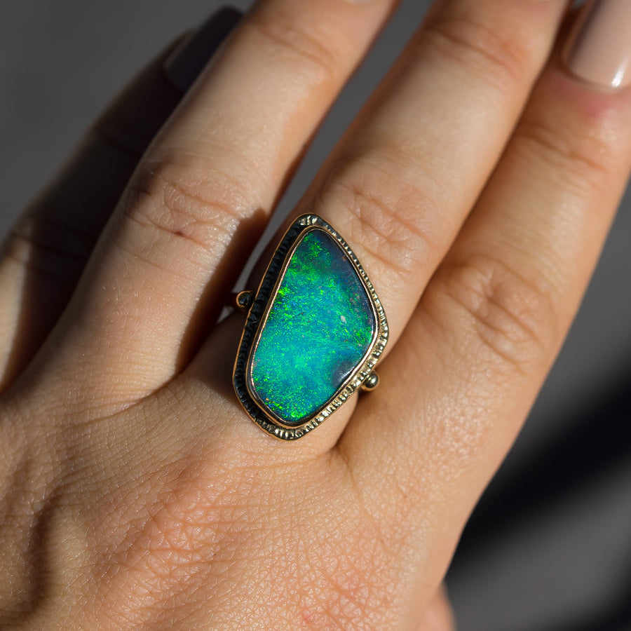 boulder opal fine jewelry ring 