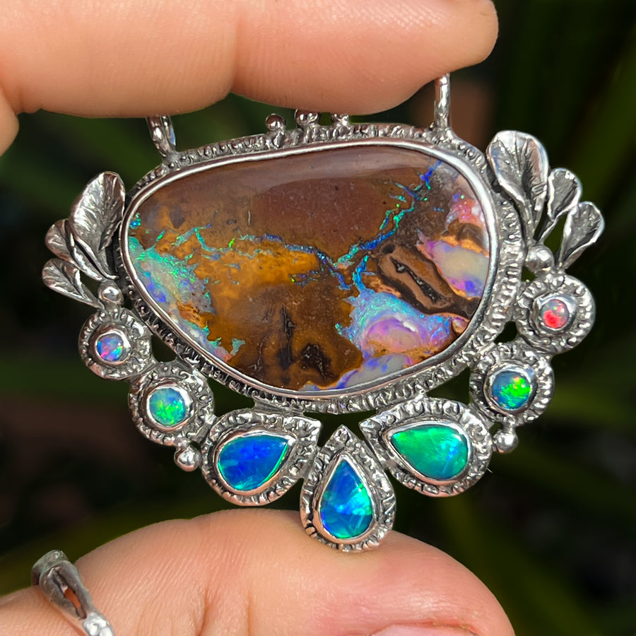 Boulder Opal Goddess Pendant