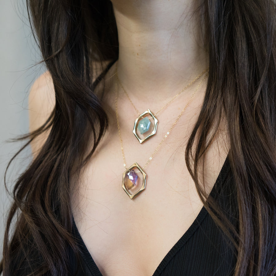 DIAMOND Aquamarine Necklace