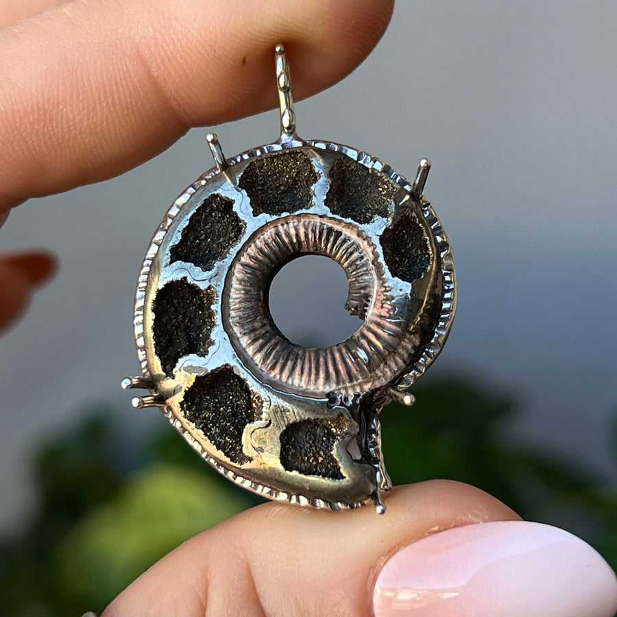 PRE-ORDER FOR PATRI- Pyritized Ammonite Pendant