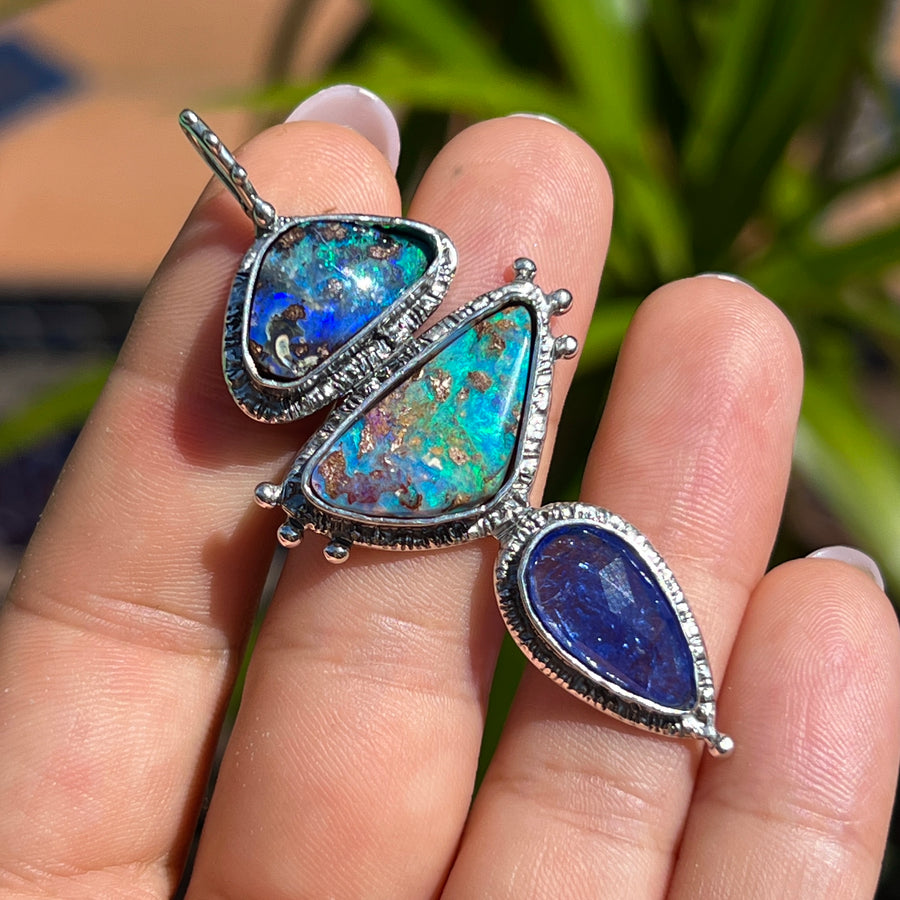 PRE-ORDER FOR STORME- Boulder Opal Silver Pendant