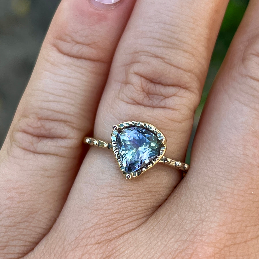 PRE-ORDER FOR ALISSA- 14k Gold Mermaid Tanzanite Pear Ring- Sz 7.25