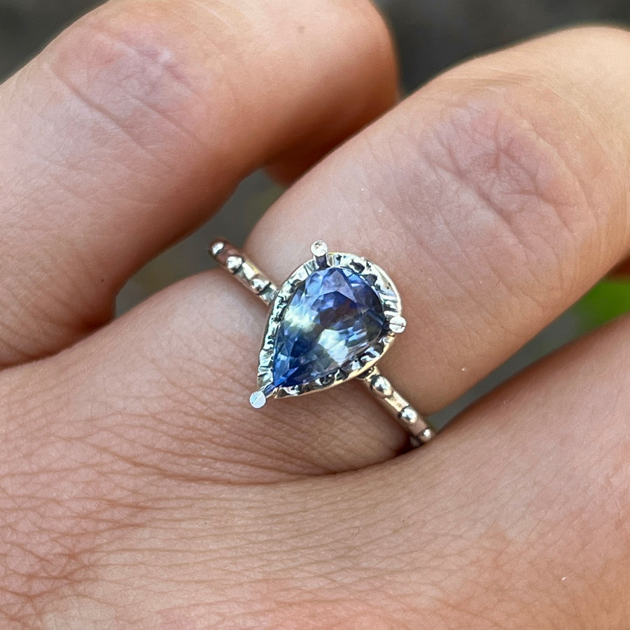 PRE-ORDER FOR ESME-Mermaid Tanzanite Pear Ring- Sz 6