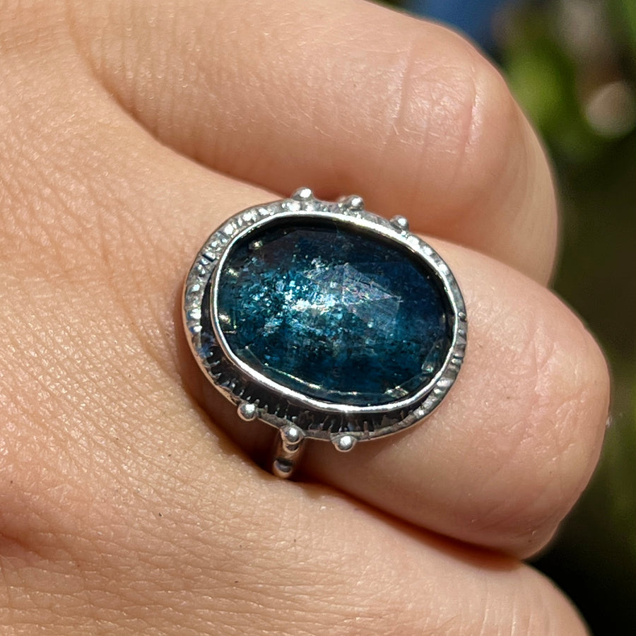 PRE-ORDER FOR KATE- Teal Kyanite Ring- Sz 6