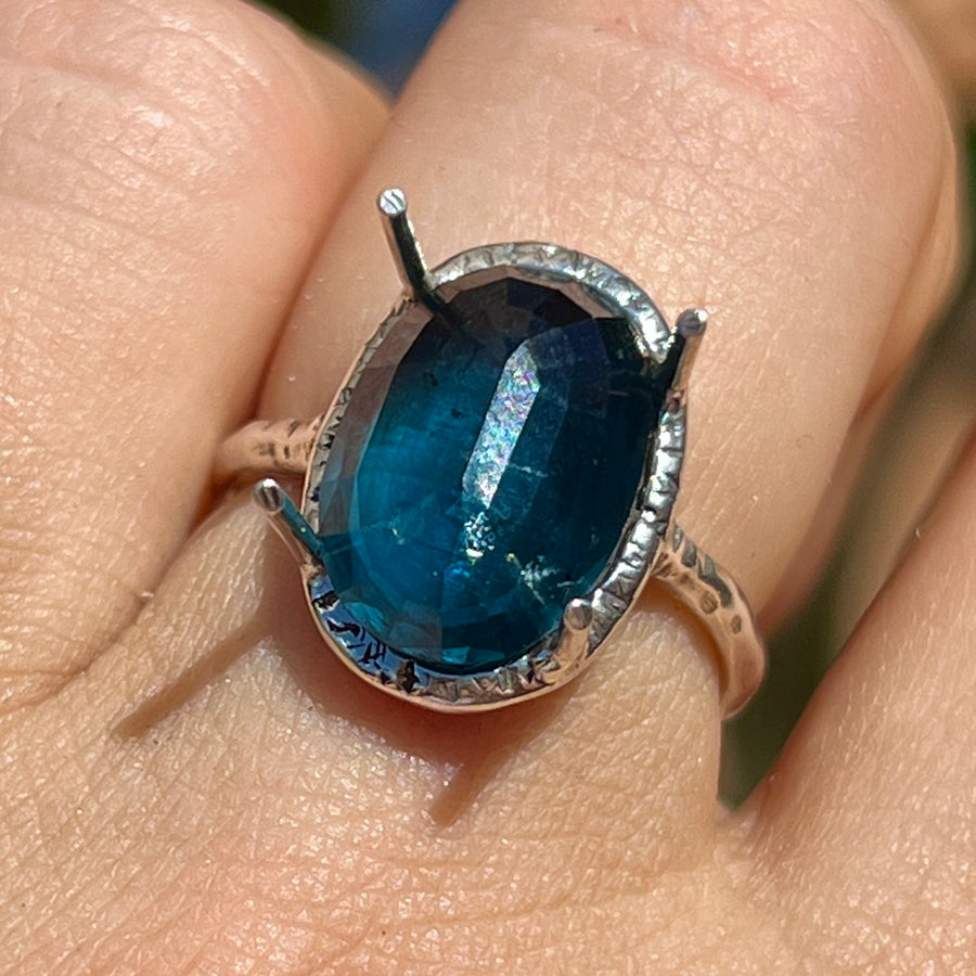 PRE-ORDER FOR KERI- Teal Kyanite Ring- Sz 9.5