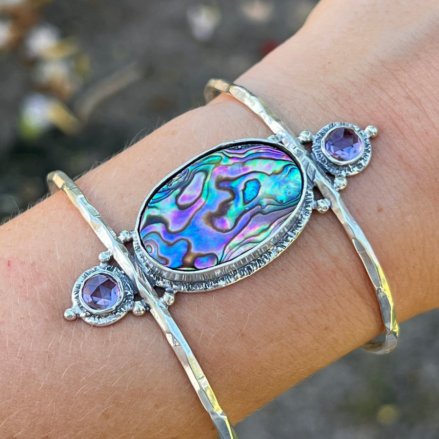 PRE-ORDER FOR SHEILA- Paua Shell & Alexandrite Cuff