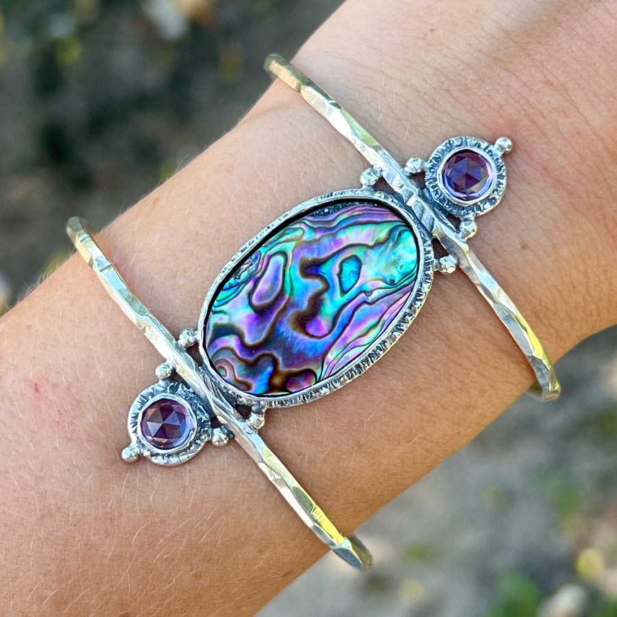 PRE-ORDER FOR SHEILA- Paua Shell & Alexandrite Cuff