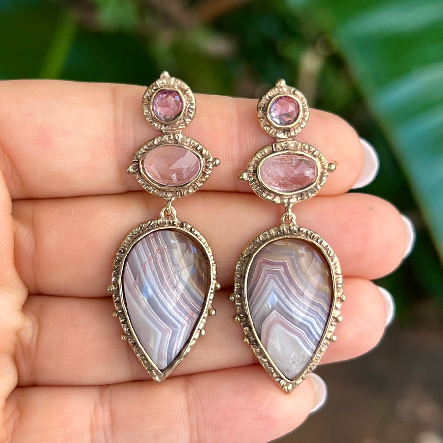 PRE-ORDER FOR SHEILA- Agua Nueva Agate & Amethyst Earrings