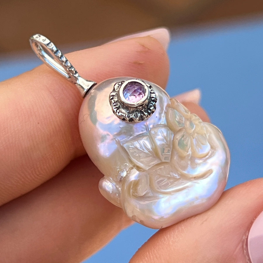 PRE-ORDER FOR ALYSSA- Baroque Pearl & Alexandrite Pendant