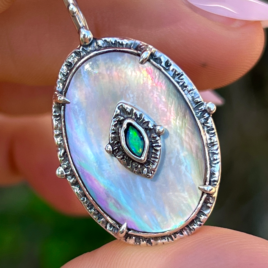 Mother Of Pearl & Australian Opal Pendant